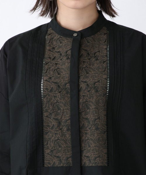 JEANASIS（ジーナシス）の「ジャガードコンビチュニックSS/950911（シャツ/ブラウス・レディース・ホワイト/ブラック/カーキ・FREE）」の11枚目の写真