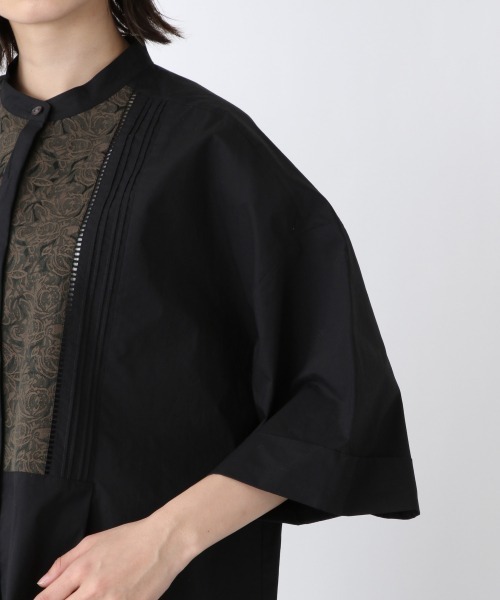 JEANASIS（ジーナシス）の「ジャガードコンビチュニックSS/950911（シャツ/ブラウス・レディース・ホワイト/ブラック/カーキ・FREE）」の12枚目の写真