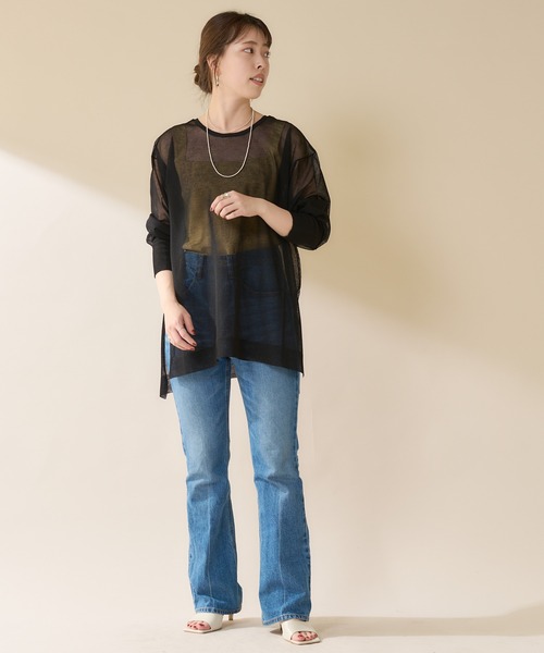 SHENERY（シーナリー）の「バックVシアーニットプルオーバー（ニット/セーター・レディース・ブラック/レッド/イエロー・FREE）」の14枚目の写真