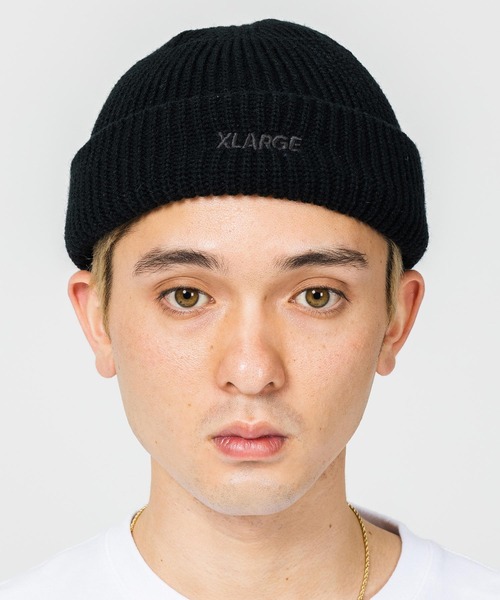 XLARGE（エクストララージ）の「LOGO SHORT LENGTH BEANIE（キャップ・メンズ・ブラック/ネイビー/ブラウン/グリーン・ONE SIZE）」の5枚目の写真