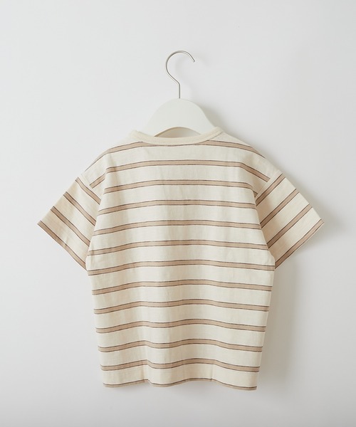 CIAOPANIC TYPY(チャオパニックティピー)の「【KIDS】レトロボーダー 5分袖ポケットTee(Tシャツ/カットソー・キッズ・ピンク/アイボリー/ミント・SMALL/MEDIUM/LARGE/X-LARGE/XX-LARGE)」の5枚目の写真