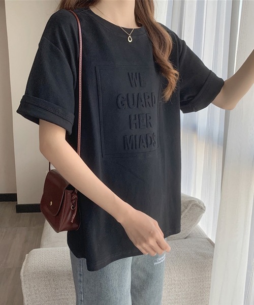 aimoha（アイモハ）の「3DロゴＴシャツ（Tシャツ/カットソー・レディース・ダークグレー/ホワイト/ネイビー/ブラック/キャメル・X-LARGE/LARGE/MEDIUM）」の16枚目の写真