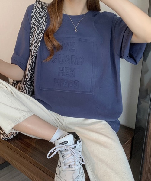 aimoha（アイモハ）の「3DロゴＴシャツ（Tシャツ/カットソー・レディース・ダークグレー/ホワイト/ネイビー/ブラック/キャメル・X-LARGE/LARGE/MEDIUM）」の22枚目の写真