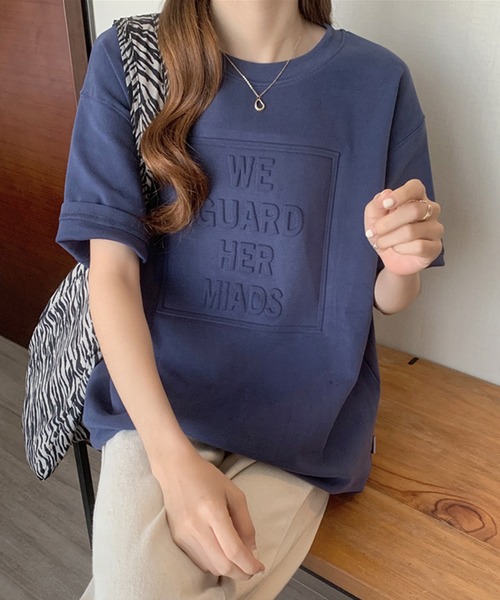 aimoha（アイモハ）の「3DロゴＴシャツ（Tシャツ/カットソー・レディース・ダークグレー/ホワイト/ネイビー/ブラック/キャメル・X-LARGE/LARGE/MEDIUM）」の20枚目の写真