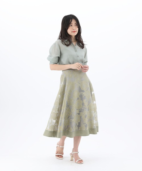 Fabulous Angela(ファビュラスアンジェラ)の「フラワーオパールシアースカート(スカート・レディース・ホワイト/ベージュ/カーキ・FREE)」の13枚目の写真