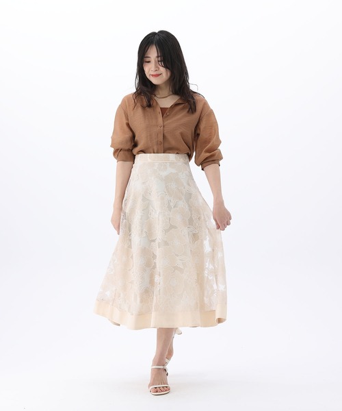 Fabulous Angela(ファビュラスアンジェラ)の「フラワーオパールシアースカート(スカート・レディース・ホワイト/ベージュ/カーキ・FREE)」の12枚目の写真