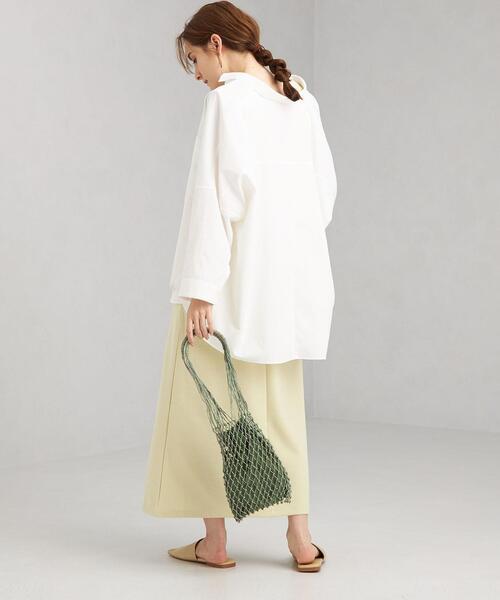 green label relaxing（グリーンレーベルリラクシング）の「ハッスイ UV ルーズドルマン シャツ －撥水－－UVカット－（シャツ/ブラウス・レディース・ホワイト/ベージュ・FREE）」の17枚目の写真