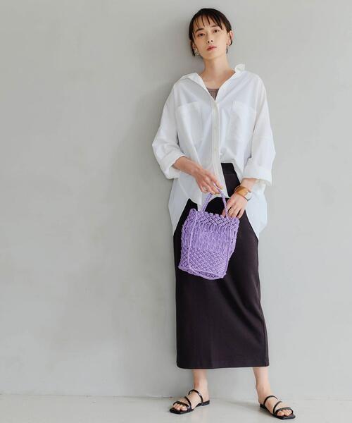 green label relaxing（グリーンレーベルリラクシング）の「ハッスイ UV ルーズドルマン シャツ －撥水－－UVカット－（シャツ/ブラウス・レディース・ホワイト/ベージュ・FREE）」の20枚目の写真