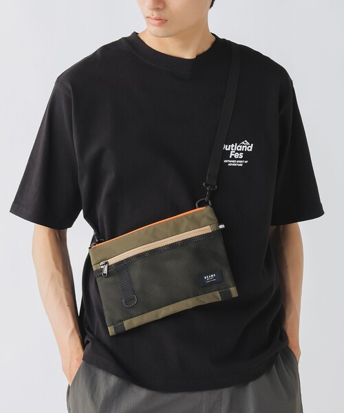 BEAMS HEART（ビームスハート）の「【ユニセックス】メッシュコンビ サコッシュ（ショルダーバッグ・メンズ・ネイビー/オリーブ/ブラック・ONE SIZE）」の9枚目の写真