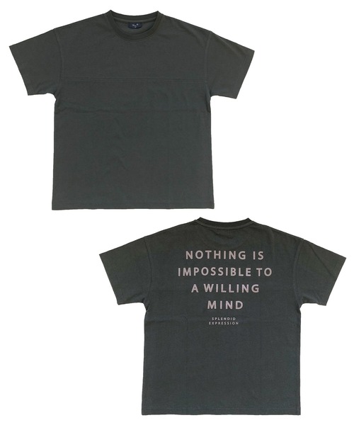 GLAZOS(グラソス)の「OE天竺・接触冷感ドロップショルダーバックロゴフットボール半袖Tシャツ(Tシャツ/カットソー・キッズ・チャコールグレー/ベージュ/カーキ・130cm/140cm/150cm/160cm/170cm)」の2枚目の写真