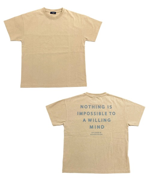 GLAZOS(グラソス)の「OE天竺・接触冷感ドロップショルダーバックロゴフットボール半袖Tシャツ(Tシャツ/カットソー・キッズ・チャコールグレー/ベージュ/カーキ・130cm/140cm/150cm/160cm/170cm)」の4枚目の写真