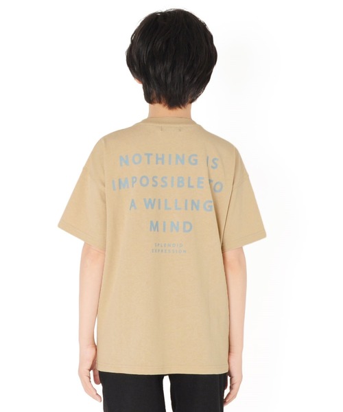 GLAZOS(グラソス)の「OE天竺・接触冷感ドロップショルダーバックロゴフットボール半袖Tシャツ(Tシャツ/カットソー・キッズ・チャコールグレー/ベージュ/カーキ・130cm/140cm/150cm/160cm/170cm)」の8枚目の写真