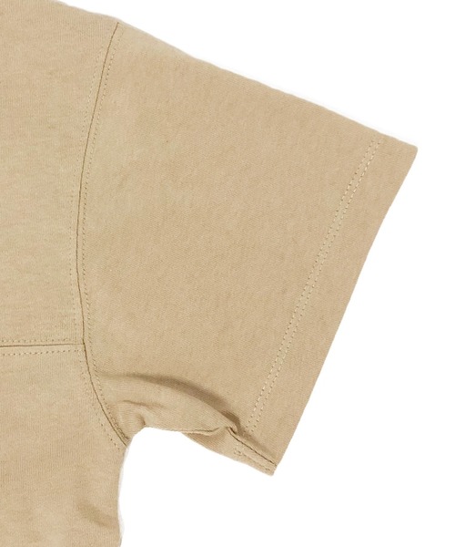 GLAZOS(グラソス)の「OE天竺・接触冷感ドロップショルダーバックロゴフットボール半袖Tシャツ(Tシャツ/カットソー・キッズ・チャコールグレー/ベージュ/カーキ・130cm/140cm/150cm/160cm/170cm)」の10枚目の写真