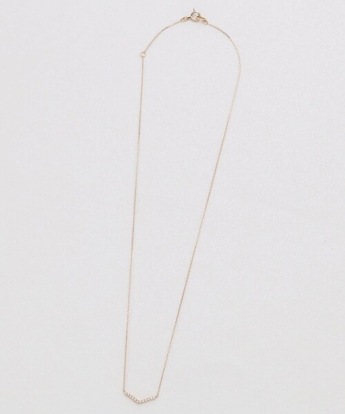 COCOSHNIK（ココシュニック）の「K10ダイヤモンド カーブネックレス（ネックレス・レディース・アイボリー系・40cm）」の7枚目の写真