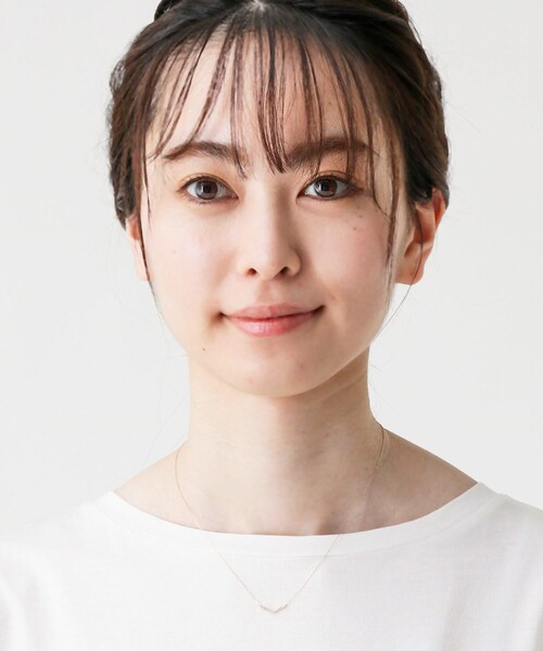 COCOSHNIK（ココシュニック）の「K10ダイヤモンド カーブネックレス（ネックレス・レディース・アイボリー系・40cm）」の9枚目の写真