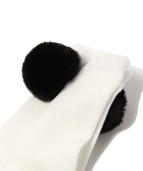 WEGO(ウィゴー)の「WEGO/ポンポン付きソックス(ソックス/靴下・レディース・パープル/その他1/ホワイト/ブラック/サックスブルー・FREE)」の6枚目の写真