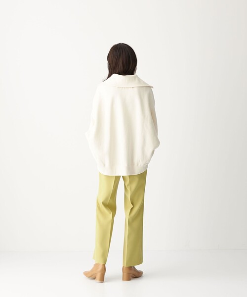 CITEN（シテン）の「＜CITEN（シテン）＞裏起毛 ZIP オープンカラー スウェット（スウェット・レディース・オフホワイト/ダークグレー/ライム・FREE）」の5枚目の写真