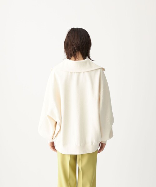 CITEN（シテン）の「＜CITEN（シテン）＞裏起毛 ZIP オープンカラー スウェット（スウェット・レディース・オフホワイト/ダークグレー/ライム・FREE）」の18枚目の写真