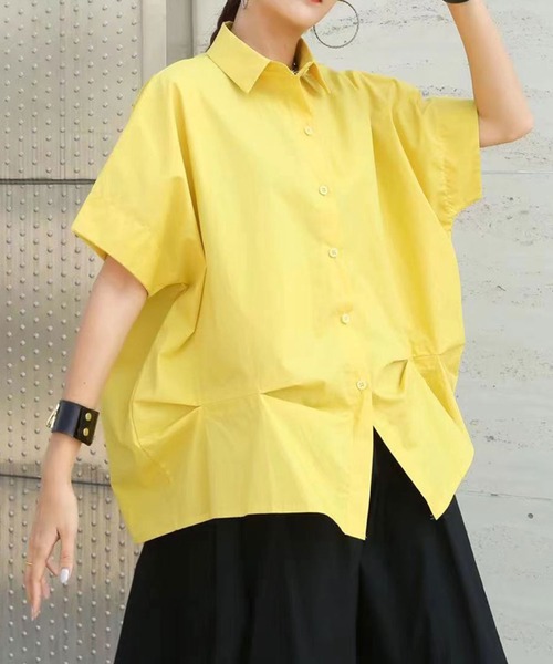 SPIGA(スピーガ)の「裾切替ボリュームシャツ(シャツ/ブラウス・レディース・ホワイト/イエロー/ブルー/ブラック・FREE)」の4枚目の写真