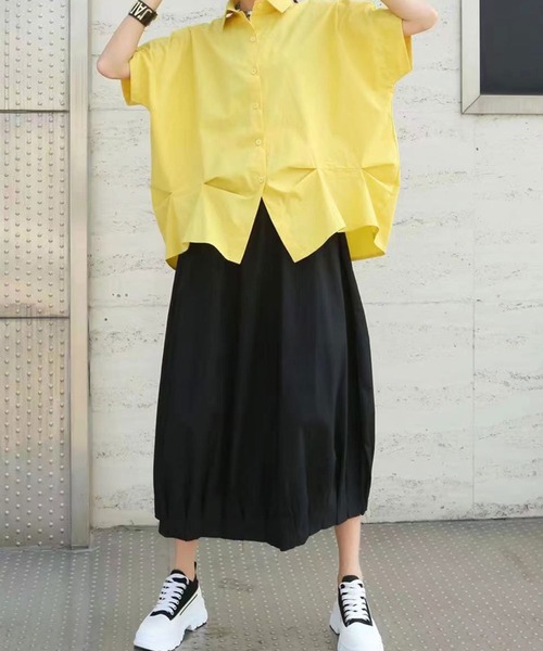 SPIGA(スピーガ)の「裾切替ボリュームシャツ(シャツ/ブラウス・レディース・ホワイト/イエロー/ブルー/ブラック・FREE)」の14枚目の写真