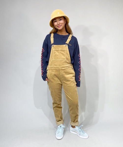 ROXY（ロキシー）の「ROXY/ロキシー 無地コーデュロイサロペット 