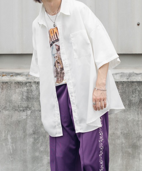 Perushu（ペルーシュ）の「Pロゴ刺繍オーバーシャツ（シャツ/ブラウス・メンズ・ホワイト/ブラック・MEDIUM/LARGE）」の11枚目の写真