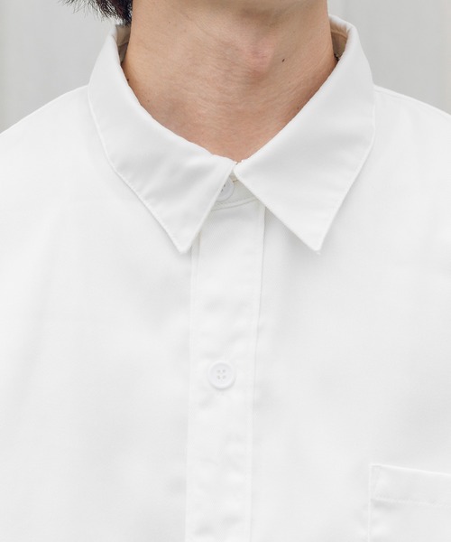 Perushu（ペルーシュ）の「Pロゴ刺繍オーバーシャツ（シャツ/ブラウス・メンズ・ホワイト/ブラック・MEDIUM/LARGE）」の13枚目の写真