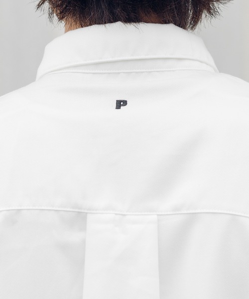 Perushu（ペルーシュ）の「Pロゴ刺繍オーバーシャツ（シャツ/ブラウス・メンズ・ホワイト/ブラック・MEDIUM/LARGE）」の14枚目の写真