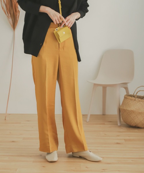 SENSE OF PLACE by URBAN RESEARCH（センスオブプレイスバイアーバンリサーチ）の「サテンリラックスパンツ（その他パンツ・レディース・ライトベージュ/マスタード/カーキ・MEDIUM/SMALL）」の3枚目の写真