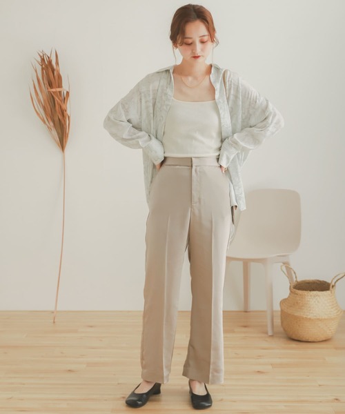 SENSE OF PLACE by URBAN RESEARCH（センスオブプレイスバイアーバンリサーチ）の「サテンリラックスパンツ（その他パンツ・レディース・ライトベージュ/マスタード/カーキ・MEDIUM/SMALL）」の13枚目の写真