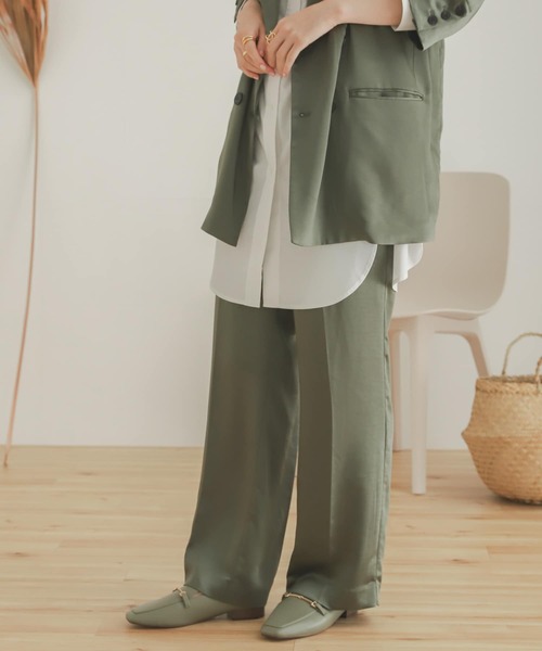 SENSE OF PLACE by URBAN RESEARCH（センスオブプレイスバイアーバンリサーチ）の「サテンリラックスパンツ（その他パンツ・レディース・ライトベージュ/マスタード/カーキ・MEDIUM/SMALL）」の19枚目の写真