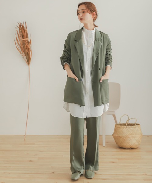 SENSE OF PLACE by URBAN RESEARCH（センスオブプレイスバイアーバンリサーチ）の「サテンリラックスパンツ（その他パンツ・レディース・ライトベージュ/マスタード/カーキ・MEDIUM/SMALL）」の22枚目の写真