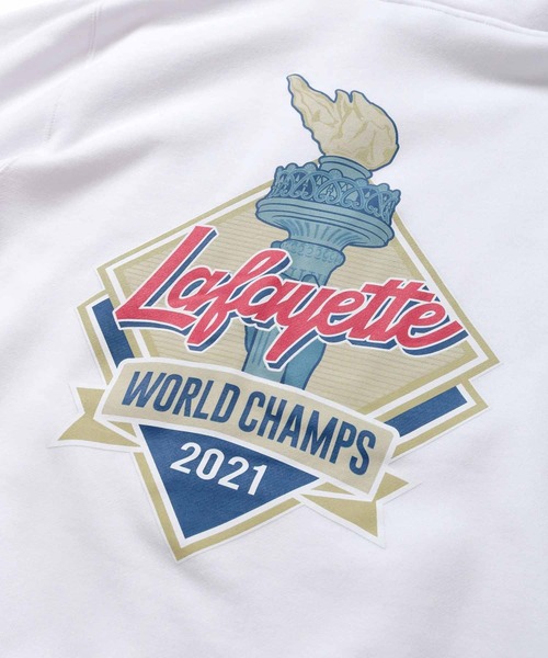 Lafayette（ラファイエット）の「LFYT ラファイエット [Lafayette] - ワールド チャンプス ロゴ プルオーバー パーカー スウェットシャツ [WORLD CHAMPS 2021 LF LOGO HOODED SWEATSHIRT]（パーカー・メンズ・ブラック/ネイビー/グリーン/ロイヤルブルー/ホワイト・M/XL/L/XXL/S）」の9枚目の写真