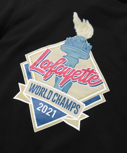 Lafayette（ラファイエット）の「LFYT ラファイエット [Lafayette] - ワールド チャンプス ロゴ プルオーバー パーカー スウェットシャツ [WORLD CHAMPS 2021 LF LOGO HOODED SWEATSHIRT]（パーカー・メンズ・ブラック/ネイビー/グリーン/ロイヤルブルー/ホワイト・M/XL/L/XXL/S）」の15枚目の写真