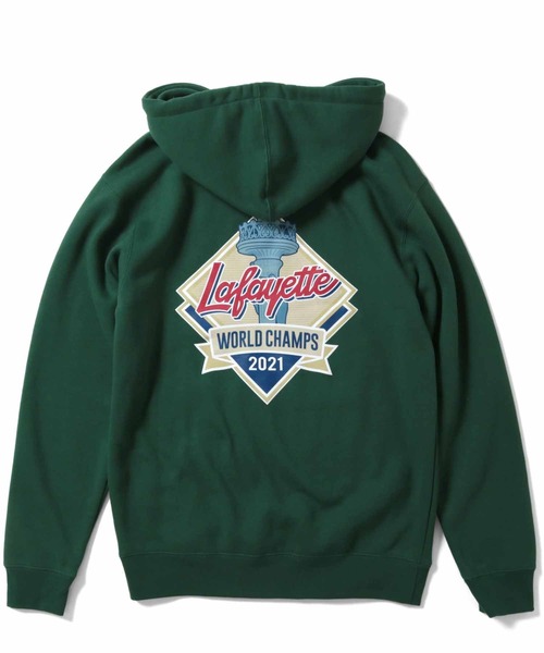 Lafayette（ラファイエット）の「LFYT ラファイエット [Lafayette] - ワールド チャンプス ロゴ プルオーバー パーカー スウェットシャツ [WORLD CHAMPS 2021 LF LOGO HOODED SWEATSHIRT]（パーカー・メンズ・ブラック/ネイビー/グリーン/ロイヤルブルー/ホワイト・M/XL/L/XXL/S）」の16枚目の写真