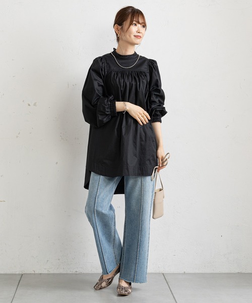 prose verse（プロズヴェール）の「ハイネックギャザープチハイブラウス（シャツ/ブラウス・レディース・オフホワイト/ブラック・ﾌﾘ-）」の8枚目の写真