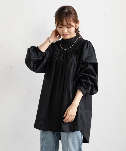 prose verse（プロズヴェール）の「ハイネックギャザープチハイブラウス（シャツ/ブラウス・レディース・オフホワイト/ブラック・ﾌﾘ-）」の14枚目の写真