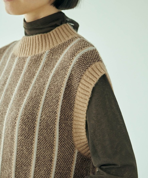 forksy.（フォルクシー）の「【forksy.】ジャガードストライプニットセットアップ（セットアップ・レディース・ベージュ/ブラウン/グレー/ワインレッド・FREE）」の11枚目の写真