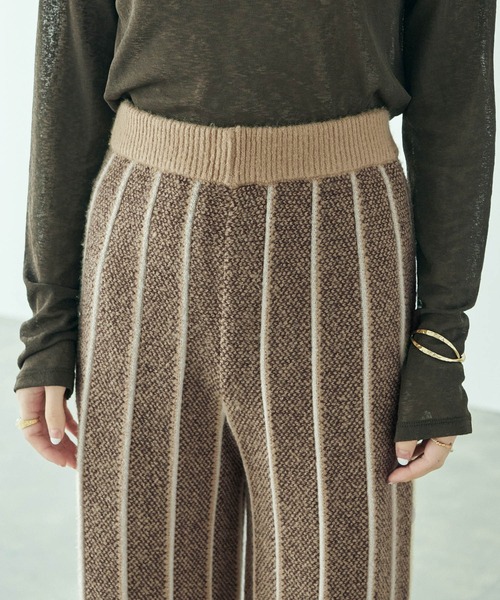 forksy.（フォルクシー）の「【forksy.】ジャガードストライプニットセットアップ（セットアップ・レディース・ベージュ/ブラウン/グレー/ワインレッド・FREE）」の8枚目の写真