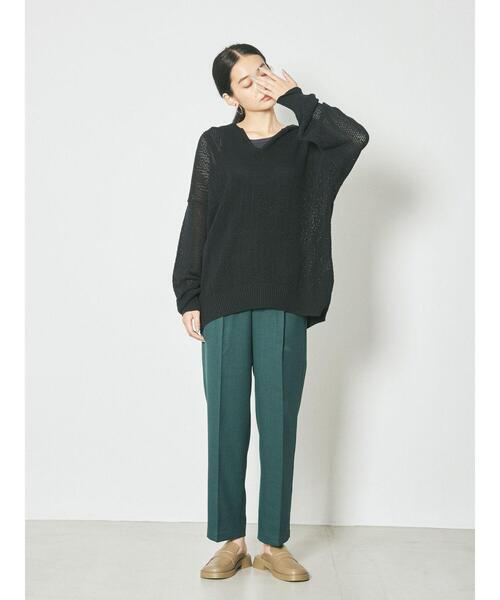 GARAGE OF GOOD CLOTHING（ガレージオブグッドクロージング）の「パッチワーク風アノラックプルオーバー＊（ニット/セーター・レディース・ブラック/アイボリー・FREE）」の13枚目の写真