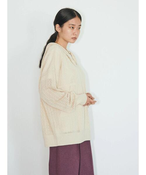 GARAGE OF GOOD CLOTHING（ガレージオブグッドクロージング）の「パッチワーク風アノラックプルオーバー＊（ニット/セーター・レディース・ブラック/アイボリー・FREE）」の17枚目の写真