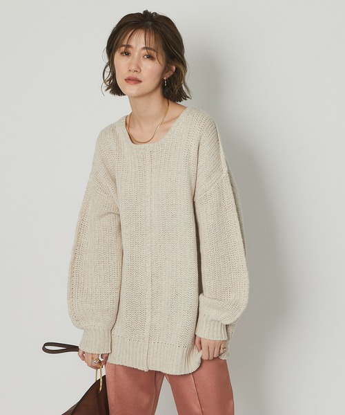 RIVE DROITE（リヴドロワ）の「抜け感たっぷりのニット　ローゲージCozyニット（ニット/セーター・レディース・ライトベージュ/ブラウン・FREE）」の9枚目の写真