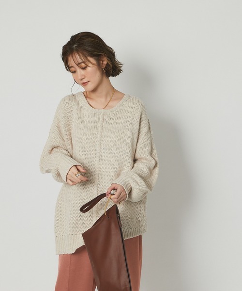 RIVE DROITE（リヴドロワ）の「抜け感たっぷりのニット　ローゲージCozyニット（ニット/セーター・レディース・ライトベージュ/ブラウン・FREE）」の3枚目の写真