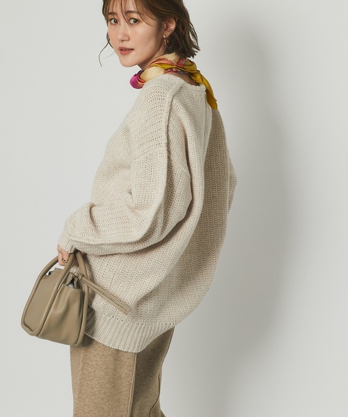 RIVE DROITE（リヴドロワ）の「抜け感たっぷりのニット　ローゲージCozyニット（ニット/セーター・レディース・ライトベージュ/ブラウン・FREE）」の4枚目の写真