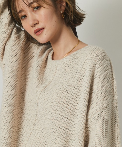 RIVE DROITE（リヴドロワ）の「抜け感たっぷりのニット　ローゲージCozyニット（ニット/セーター・レディース・ライトベージュ/ブラウン・FREE）」の16枚目の写真