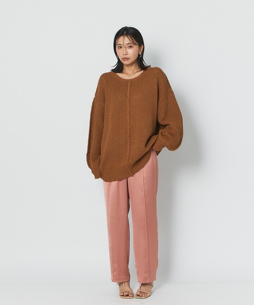 RIVE DROITE（リヴドロワ）の「抜け感たっぷりのニット　ローゲージCozyニット（ニット/セーター・レディース・ライトベージュ/ブラウン・FREE）」の13枚目の写真