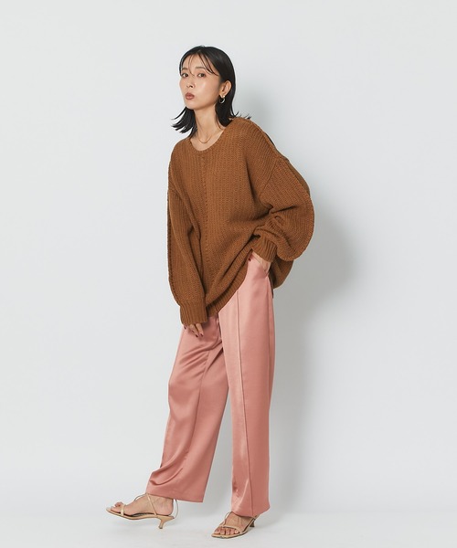 RIVE DROITE（リヴドロワ）の「抜け感たっぷりのニット　ローゲージCozyニット（ニット/セーター・レディース・ライトベージュ/ブラウン・FREE）」の11枚目の写真