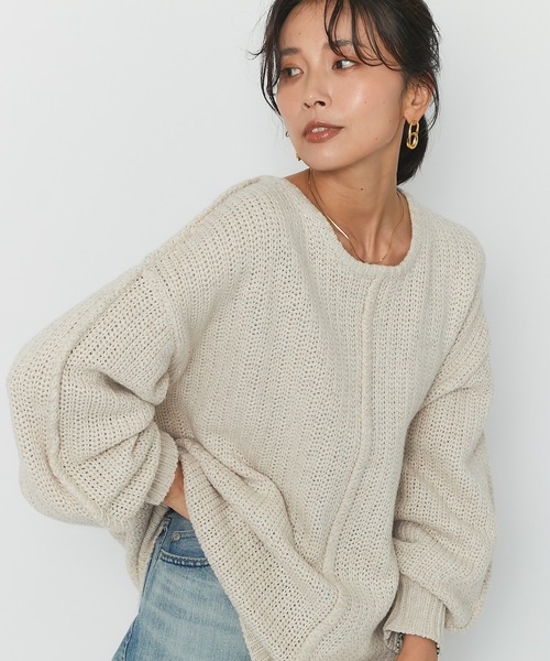 RIVE DROITE（リヴドロワ）の「抜け感たっぷりのニット　ローゲージCozyニット（ニット/セーター・レディース・ライトベージュ/ブラウン・FREE）」の22枚目の写真