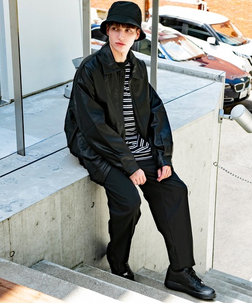 ８(eight)（エイト）の「ＰＵ Ａ－２ジャケット（ミリタリージャケット・メンズ・ブラック・LARGE/MEDIUM）」の7枚目の写真