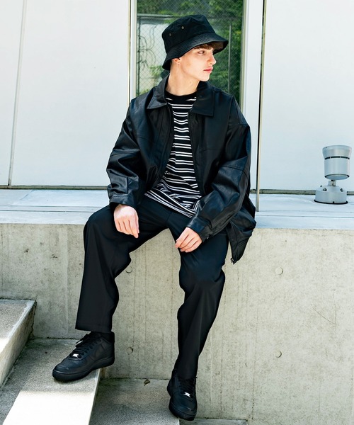 ８(eight)（エイト）の「ＰＵ Ａ－２ジャケット（ミリタリージャケット・メンズ・ブラック・LARGE/MEDIUM）」の8枚目の写真